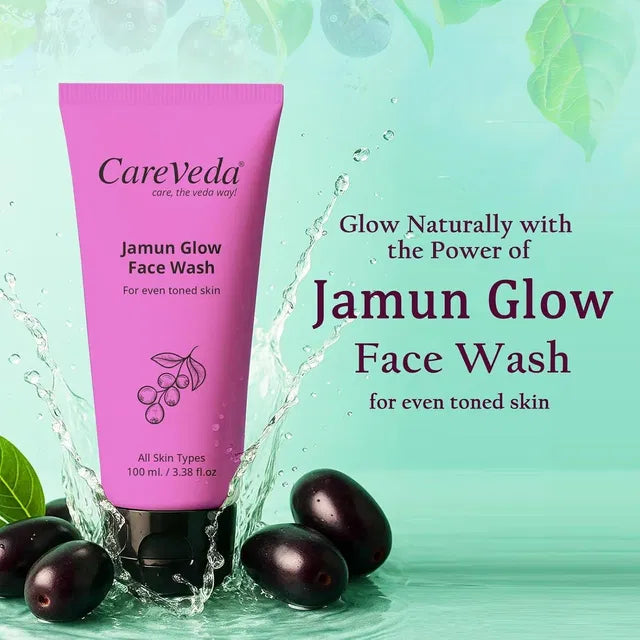 Careveda Jamun Glow face wash purple tube, front label visible