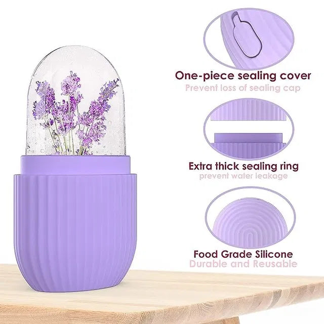 Ice Face Roller Silicone Facial Cube for Eyes Neck Massage Remove Dark Circle Pore Shrink Face - DS Nexa